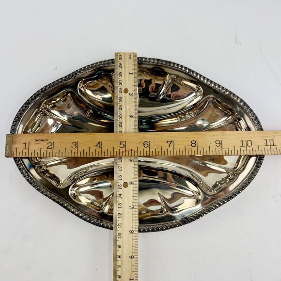 Poole Georgian Silverplate Divided Relish Dish Serving Tray Bowl EPNS Vintage - Picture 6 of 6